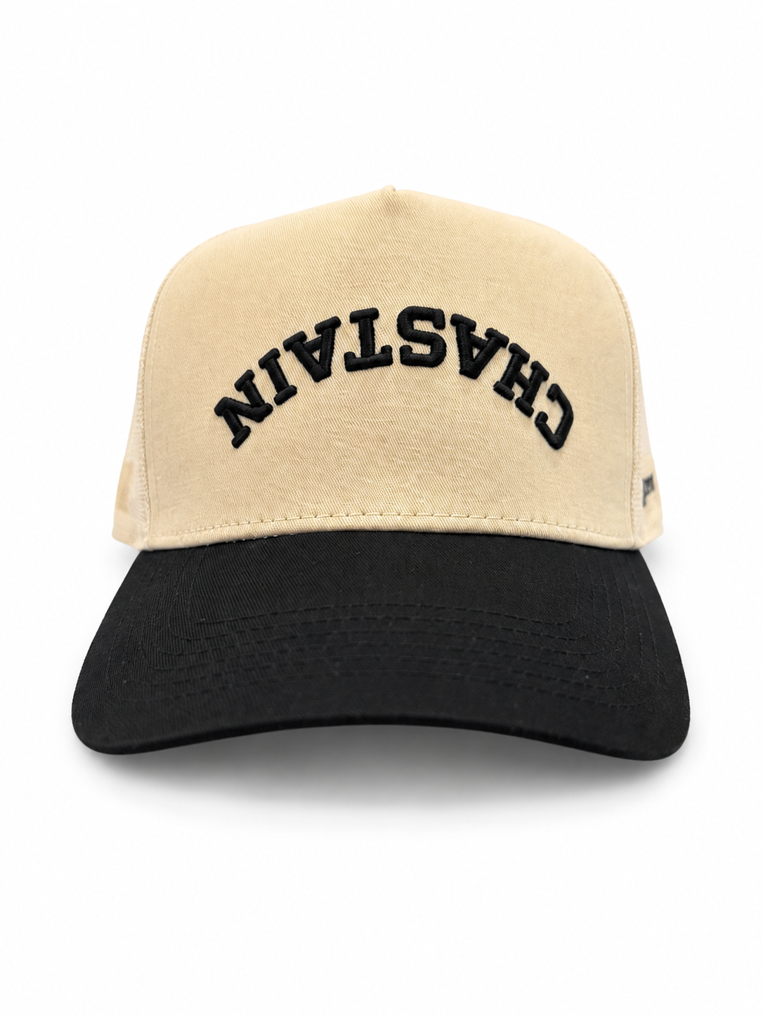 Upside Down Chastain Members Only Black – front view showing inverted CHASTAIN embroidery